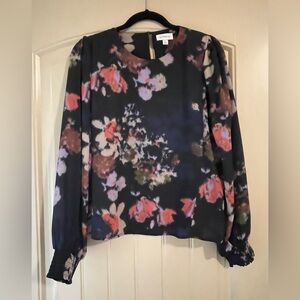 Evereve Lua Blurry Floral Blouse-excellent pre-owned condition